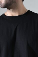 Erkek Oversize Yaka T-Shirt Kaşkorseli Kısa Kol Siyah - Görsel 3