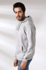 Erkek Kapüşonlu Sweatshirt 2 İplik Şardonlu Gri-melanj - Görsel 3