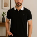 TROYLİFE Premium Polo Yaka Erkek Siyah T-shirt