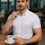 Premium Erkek Kısa Kol Yazlık Gömlek Beyaz