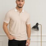 TROYLİFE Premium Polo Yaka Erkek Bej T-shirt