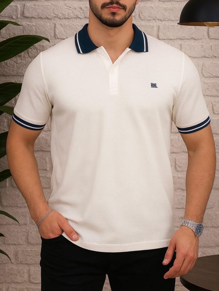 TROYLİFE Premium Polo Yaka Erkek Beyaz T-shirt - Görsel 2
