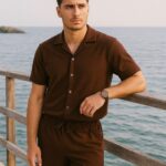 Jakar Gömlek Şort Takım Erkek Zara Kahverengi