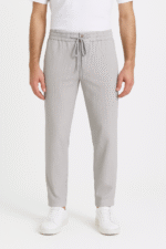 LİKRALI ESNEK PANTOLON KETEN GÖRÜNÜMLÜ İPLİ BEYAZ