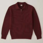 POLO YAKA TRİKO KAZAK KALIN REGULAR ERKEK BORDO - Görsel 3
