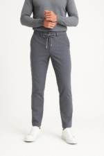 LİKRALI ESNEK PANTOLON KETEN GÖRÜNÜMLÜ İPLİ ANTRASİT