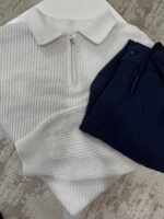 BEYAZ KAZAK + LACİVERT LİKRALI PANTOLON KOMBİN3 - Görsel 2