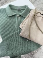 ÇAĞLA KAZAK + KREM LİKRALI PANTOLON KOMBİN5 - Görsel 2