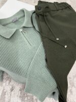 ÇAĞLA KAZAK + HAKİ LİKRALI PANTOLON KOMBİN6